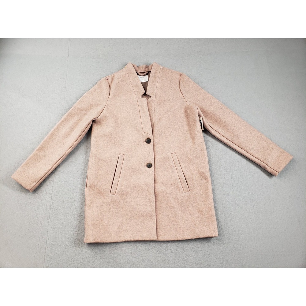 Old Navy Women Jacket M Blush Pink Mid Length Notch Lapel Single‎ Button Outdoor
